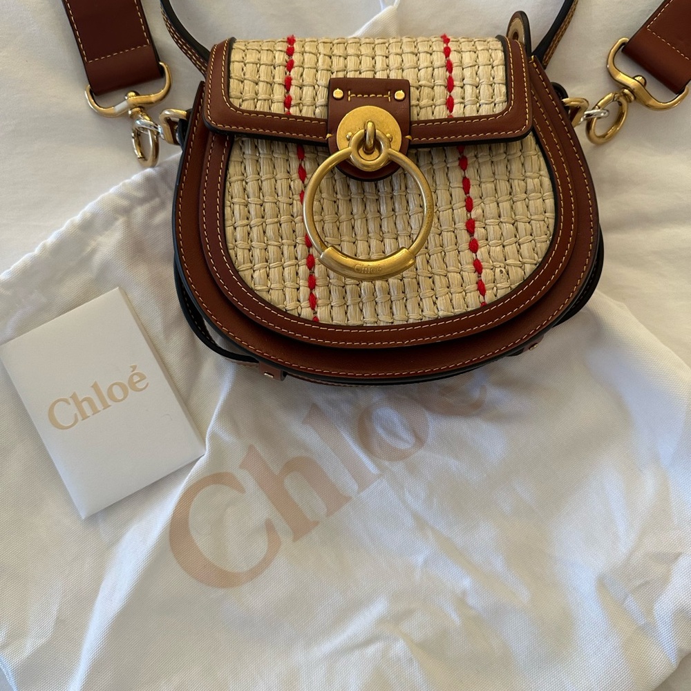 NEW Chloe Tess Small Rafia Bag